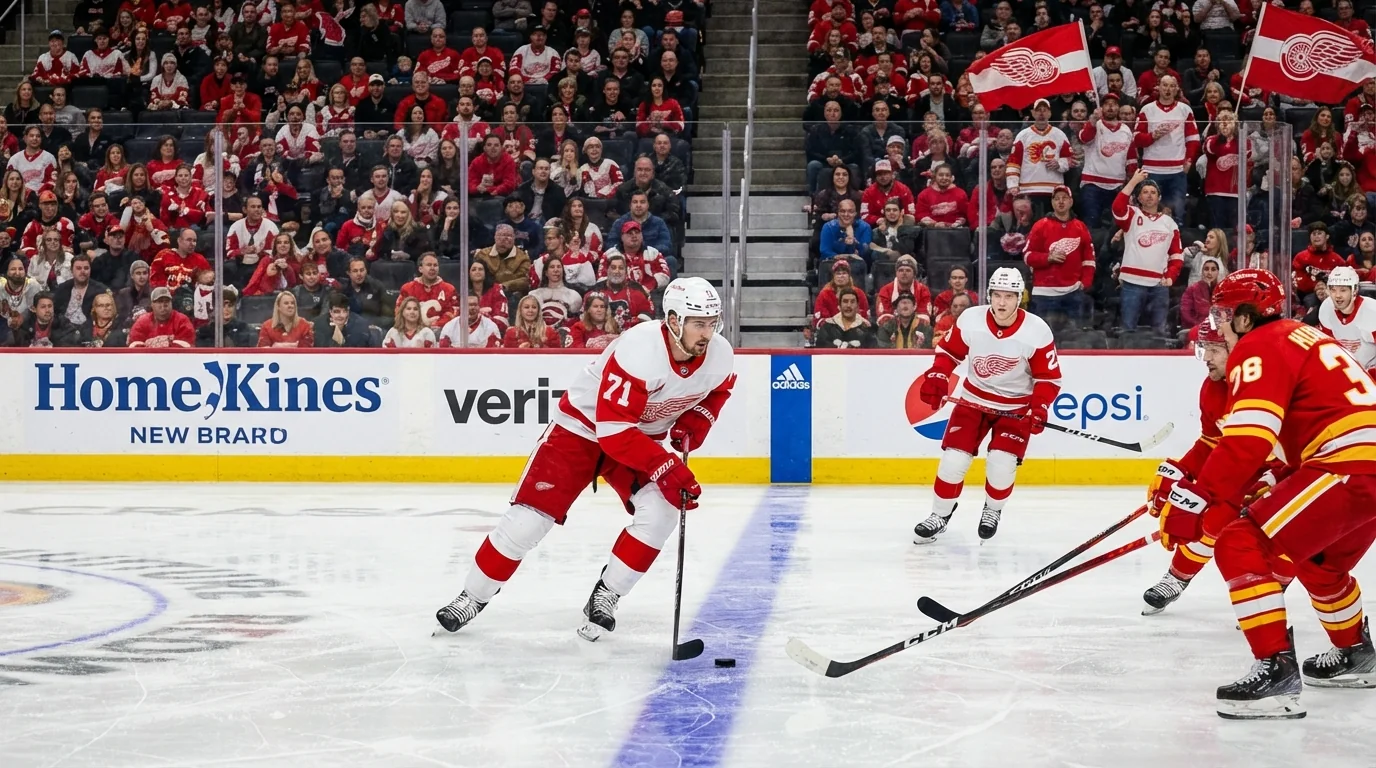 DeBrincat, Gibson Propel Red Wings Past Flames - Image 1