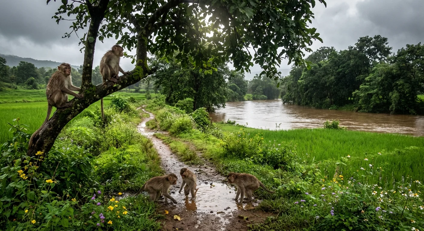 Viral Monkey Crosses River in Daring Tightrope Act - Image 1