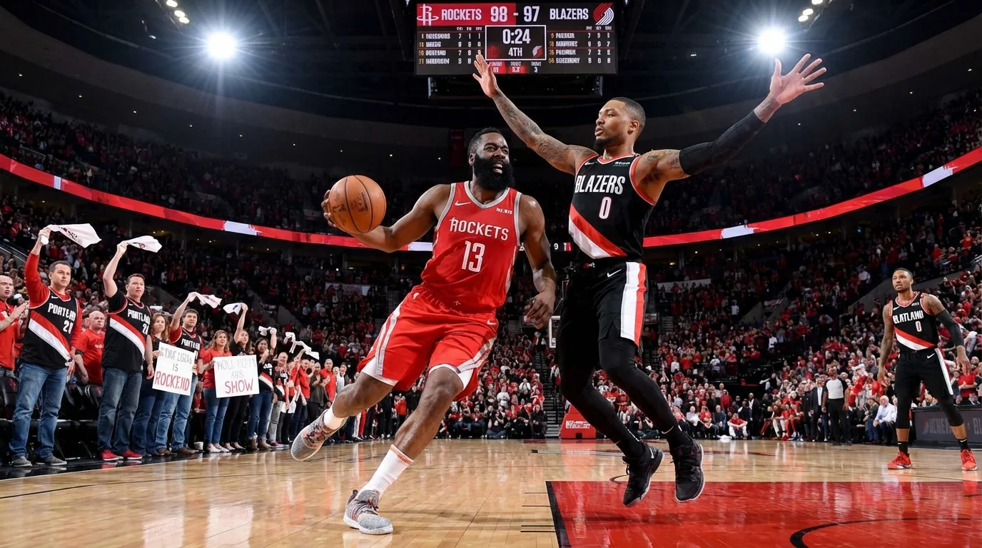 Blazers Edge Rockets in Thriller - Image 2