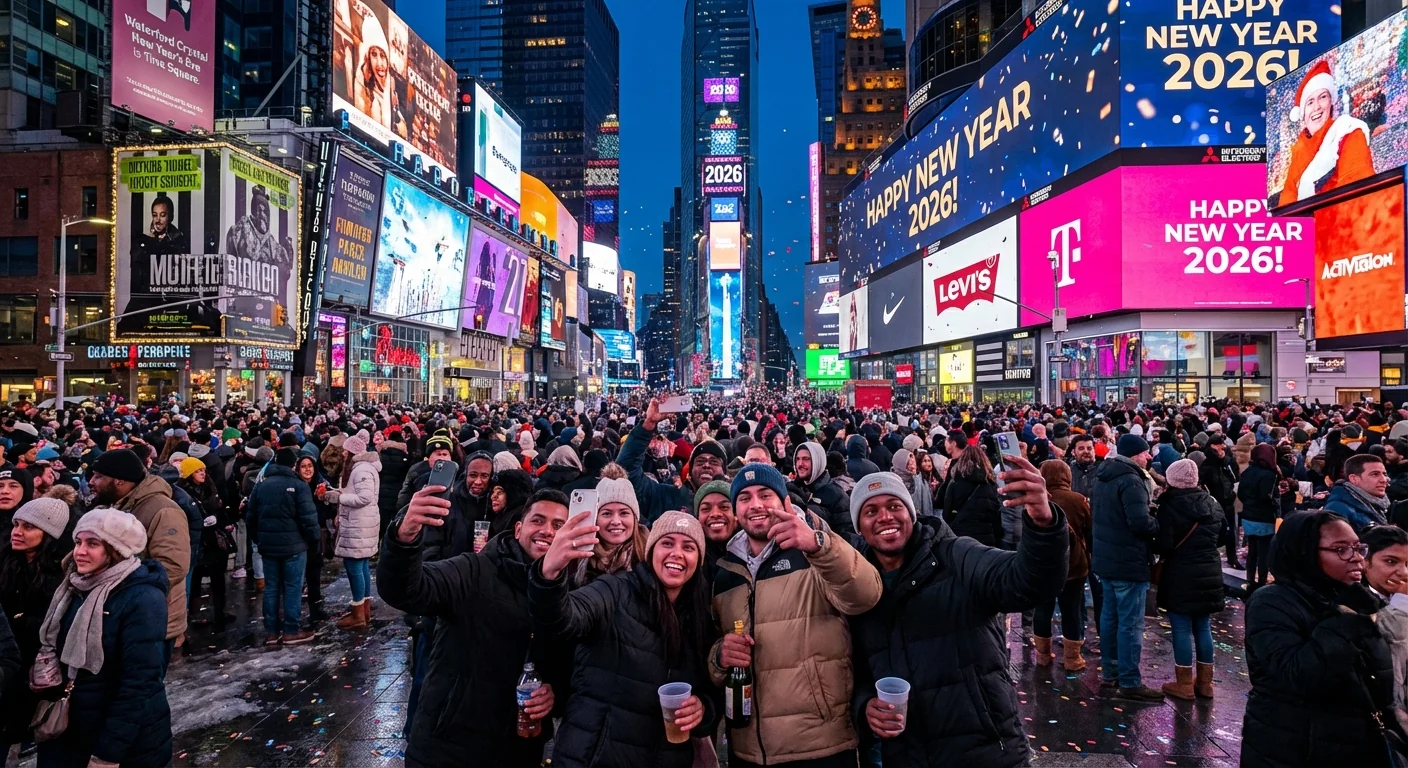 Frigid Times Square: 2026 Ball Drop Draws Thousands - Image 2