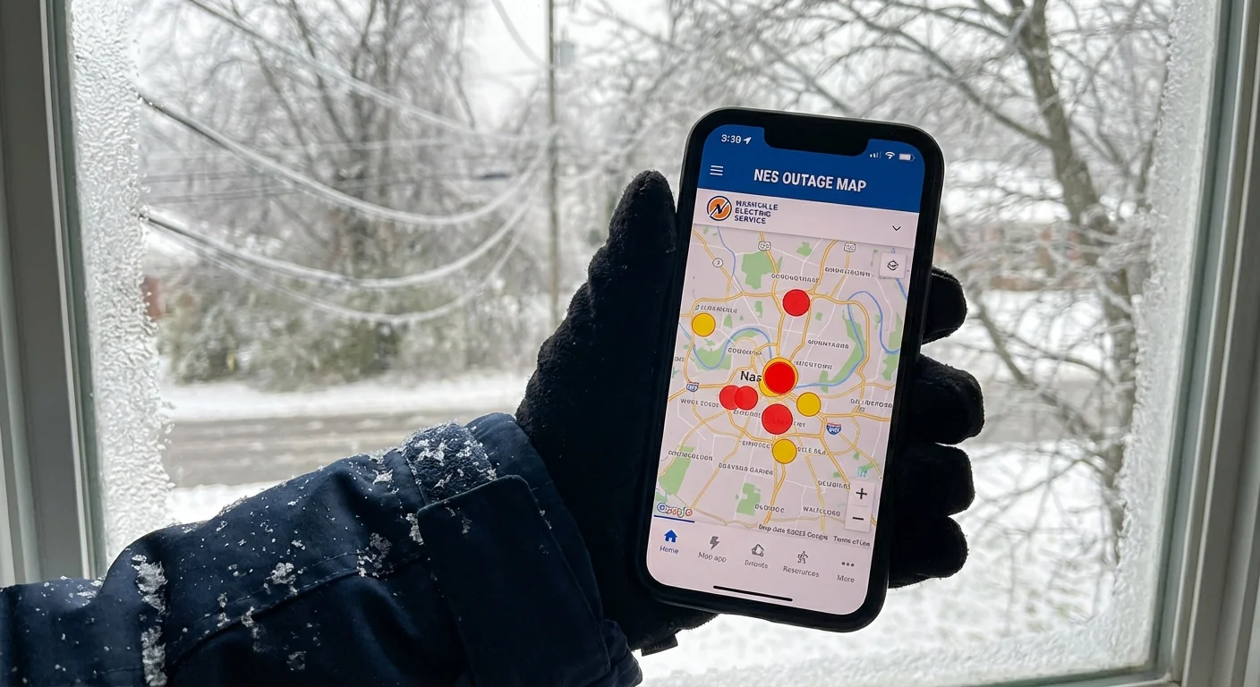 Ice Coats Nashville, NES Outage Map Spikes - Image 1