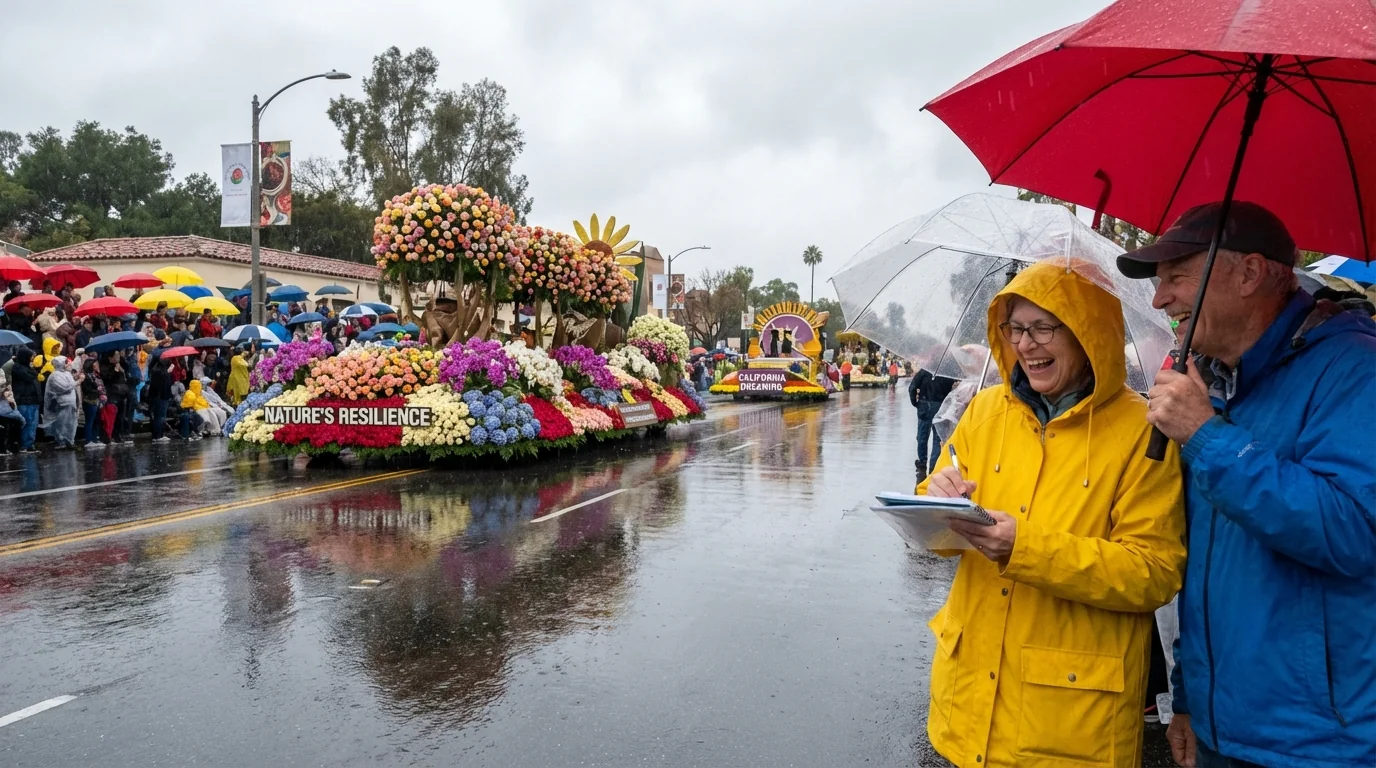 Rain Drenches Rose Parade: Pasadena Weather Watch - Image 1